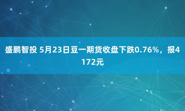 盛鹏智投 5月23日豆一期货收盘下跌0.76%，报4172元